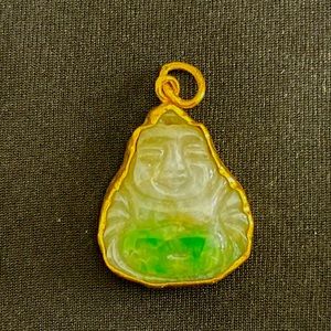 Antique jade buddha pendants(with 24k gold)